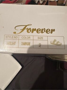 Forever Champagne Two-Strap Slide Sandals